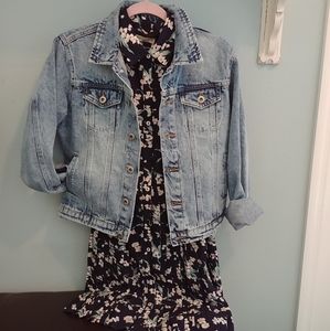 NWT Entro Navy Sleeveless Button-down Dress